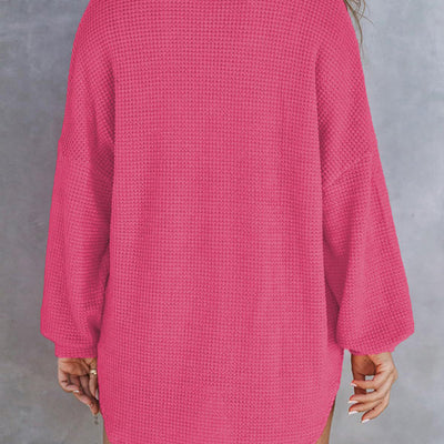 Women’s Oversized Solid Color Waffle Knit Top